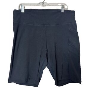 Calvin Klein Performance Stretch Women’s Plus Size 2X Black Biker Shorts Workout